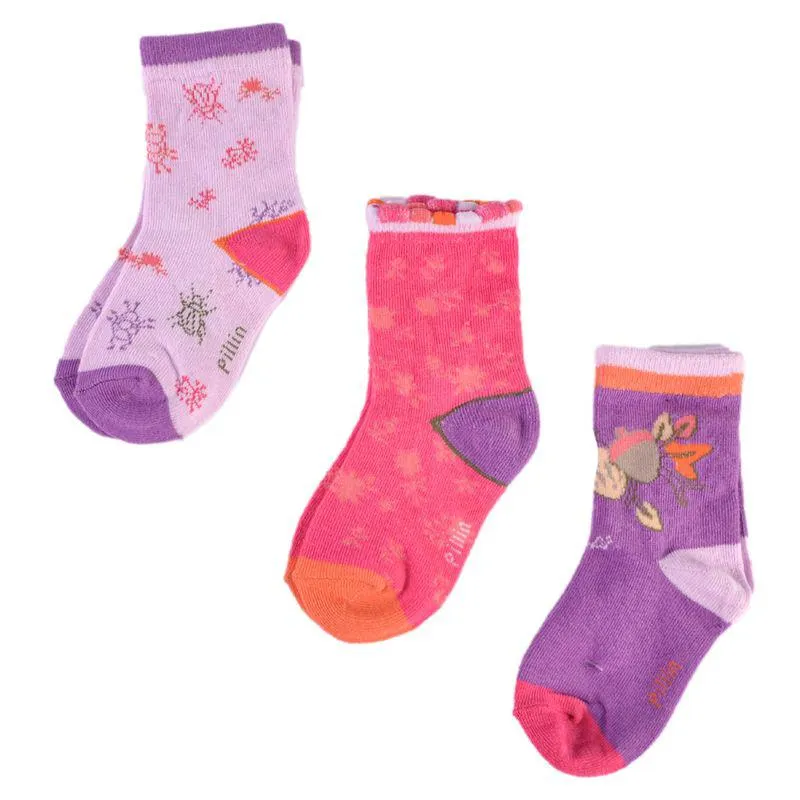 Set 3 Pzas Calcetín Bebé Niña Multicolor