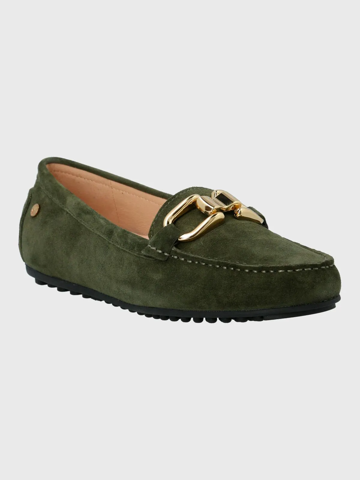 Mocasin Cuero Mujer Beth Verde Hush Puppies