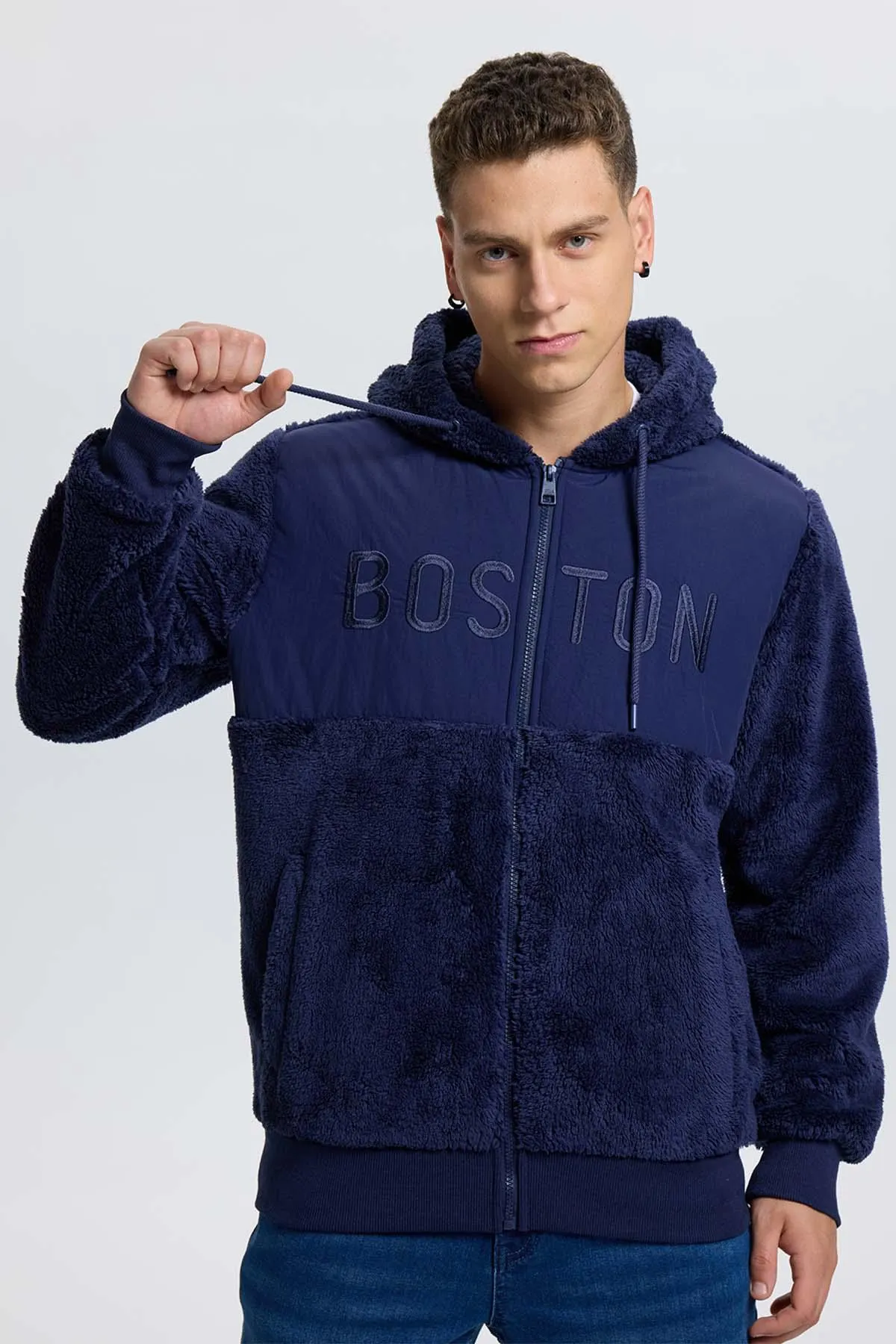 Polar Hombre Bordado Azul