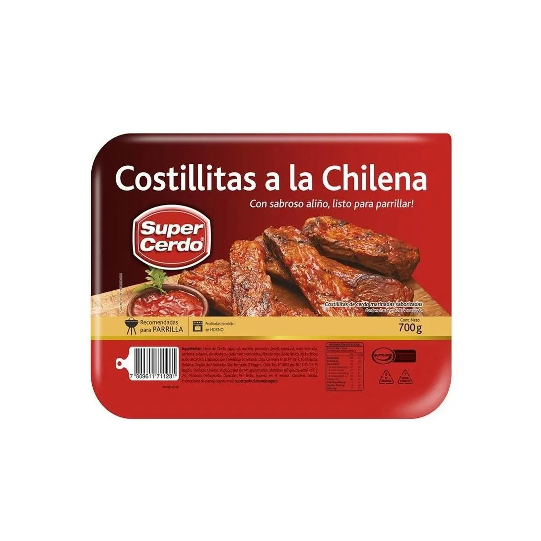 Costillitas de Cerdo a La Chilena, Super Cerdo 700gr.