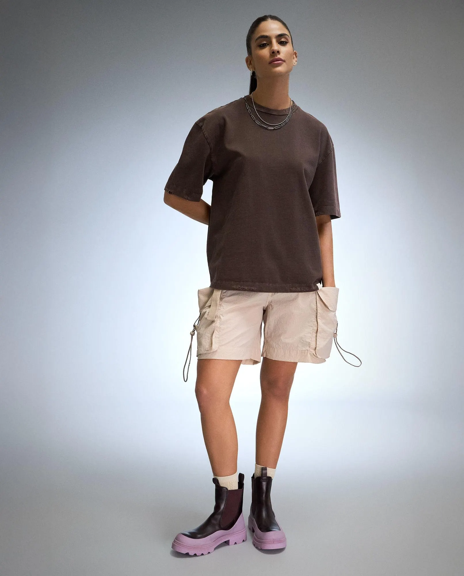 Camiseta oversize estampada para mujer