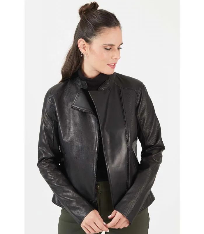 Chaqueta de cuero negra