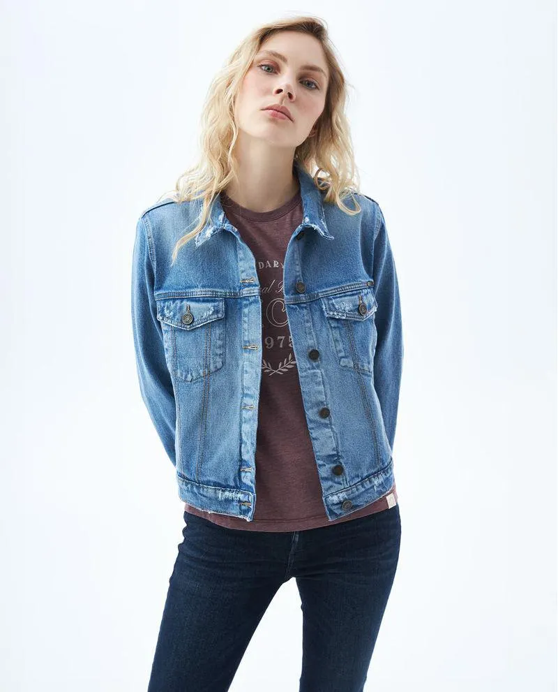 Chaqueta tipo trucker para mujer