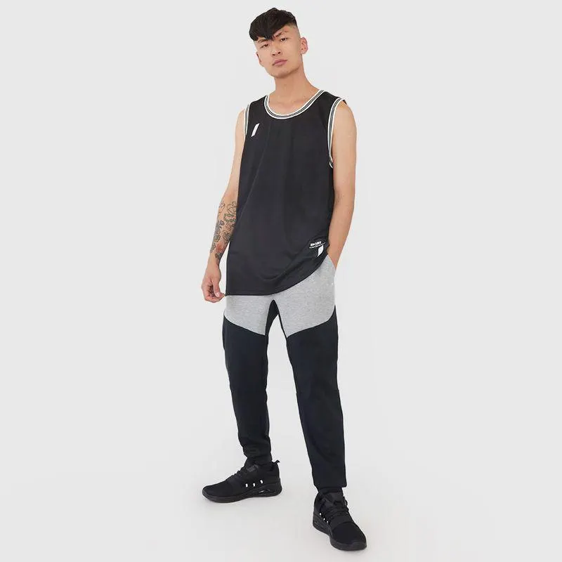 Pantalón de Buzo Hombre Deportivo Jogger Bloques Negro