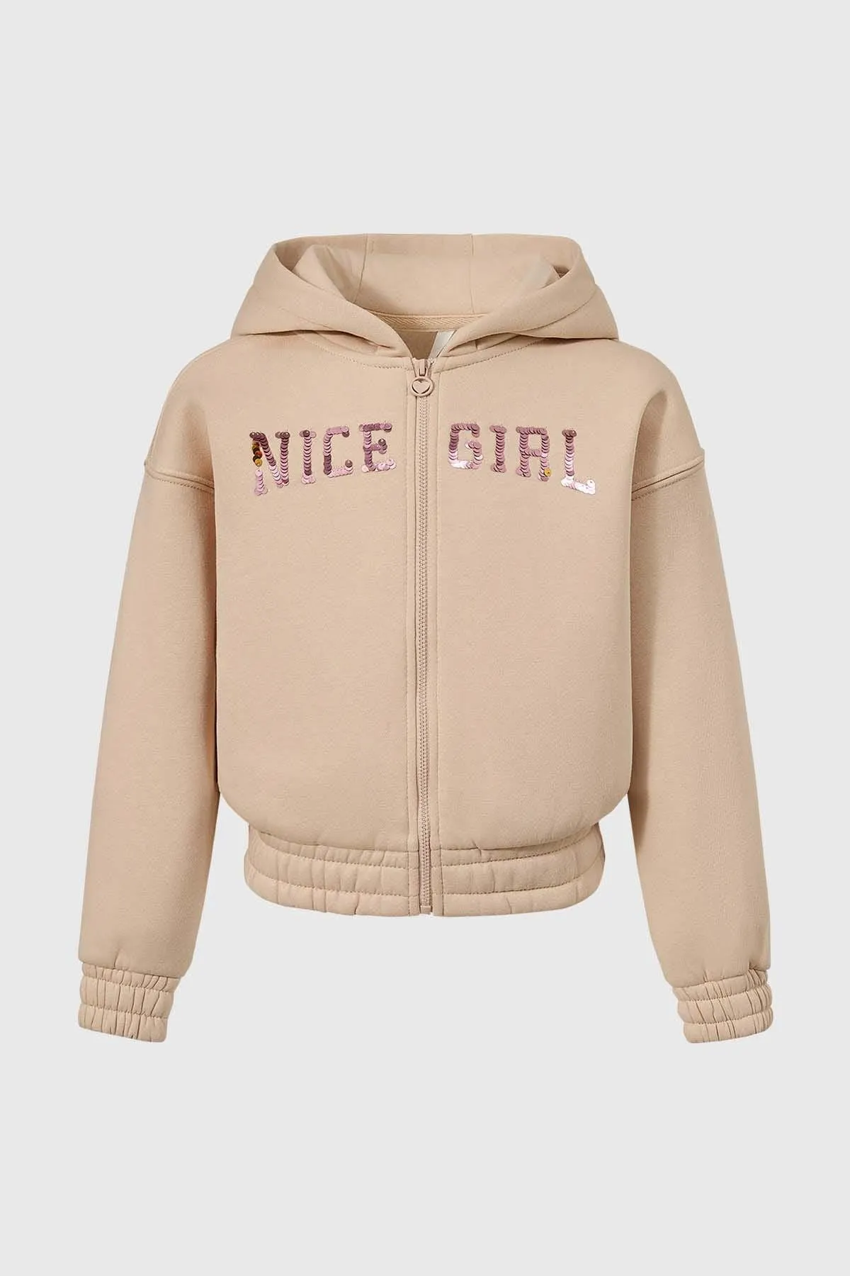 Polerón Niña Lentejuelas Beige