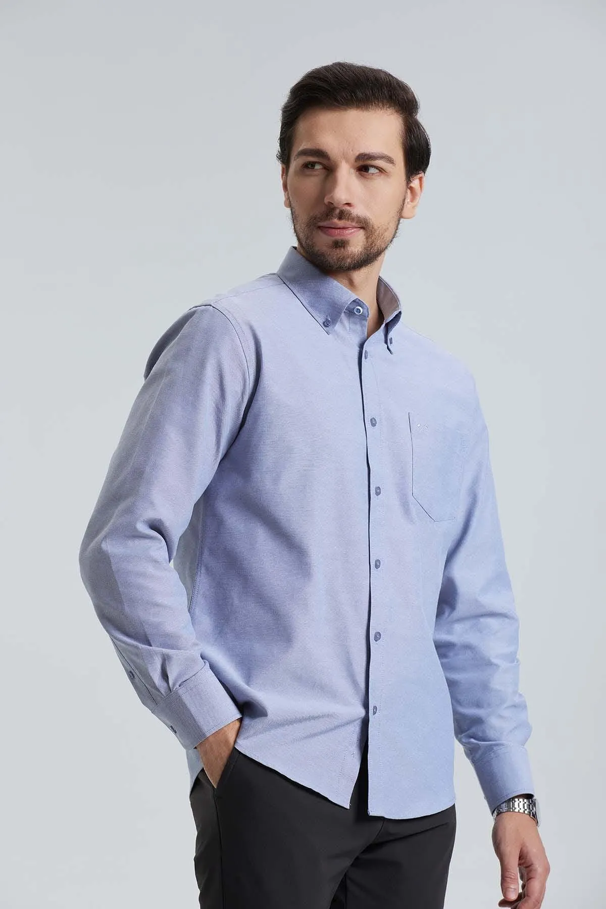 Camisa Oxford Gris
