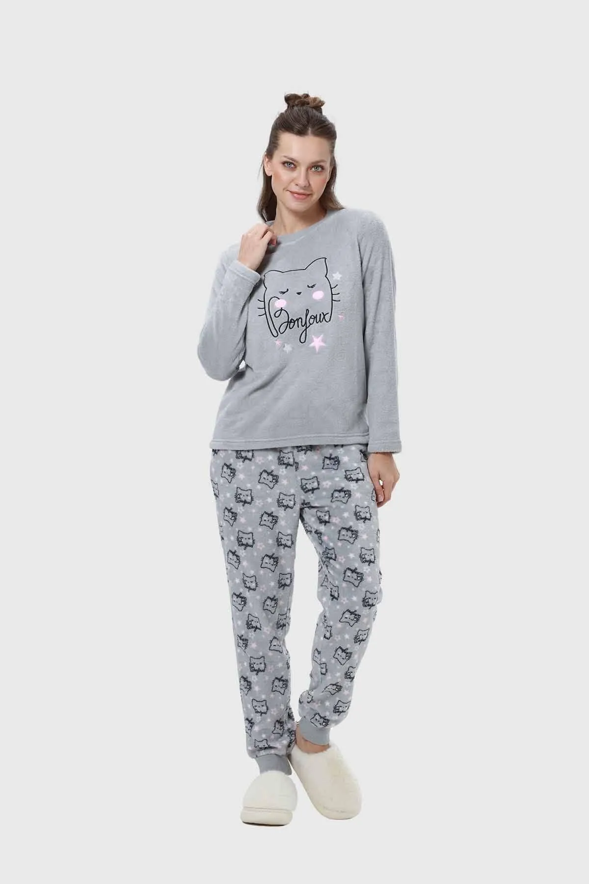 Pijama Mujer Animal Gris