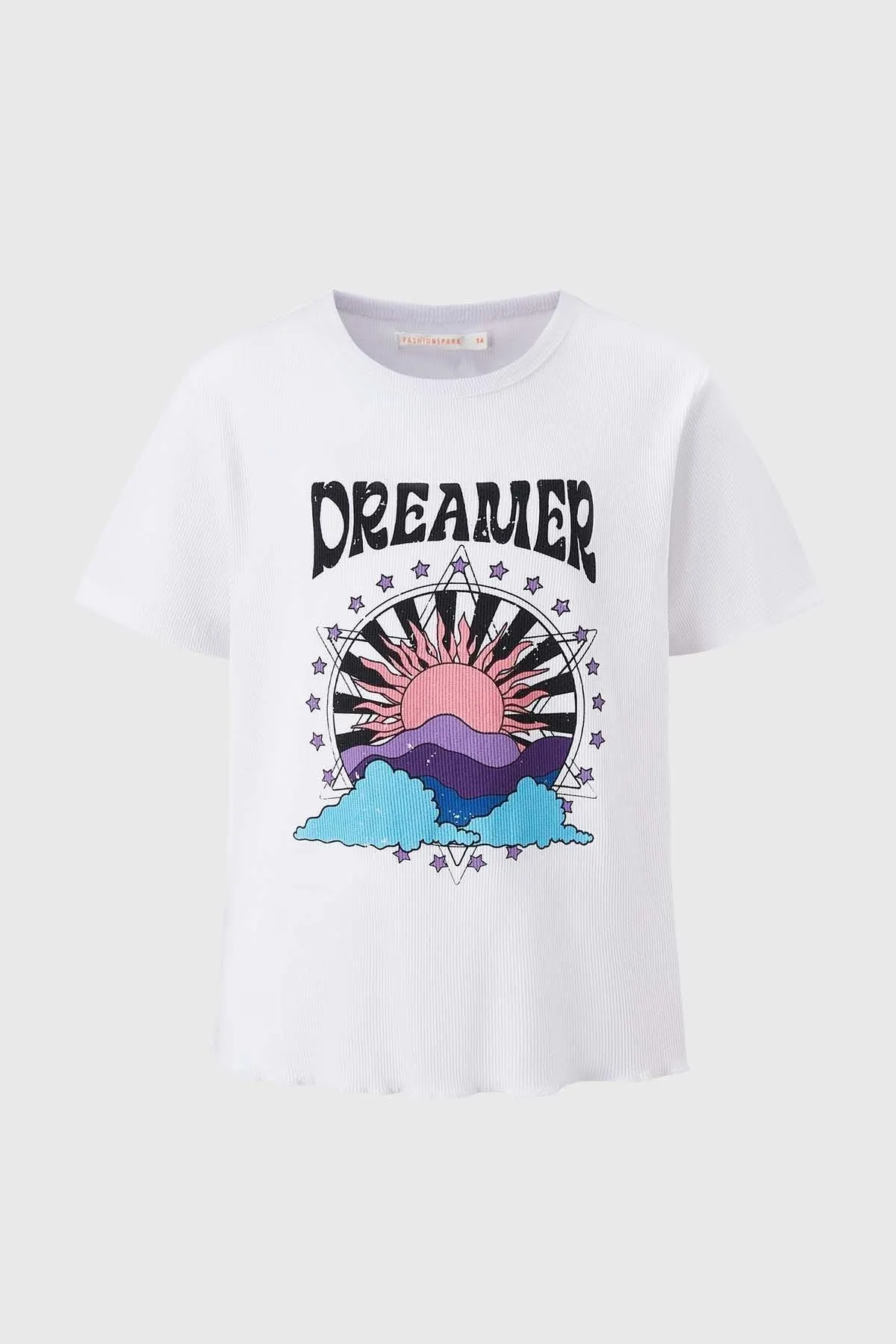 Polera Niña Rib Crop Crudo