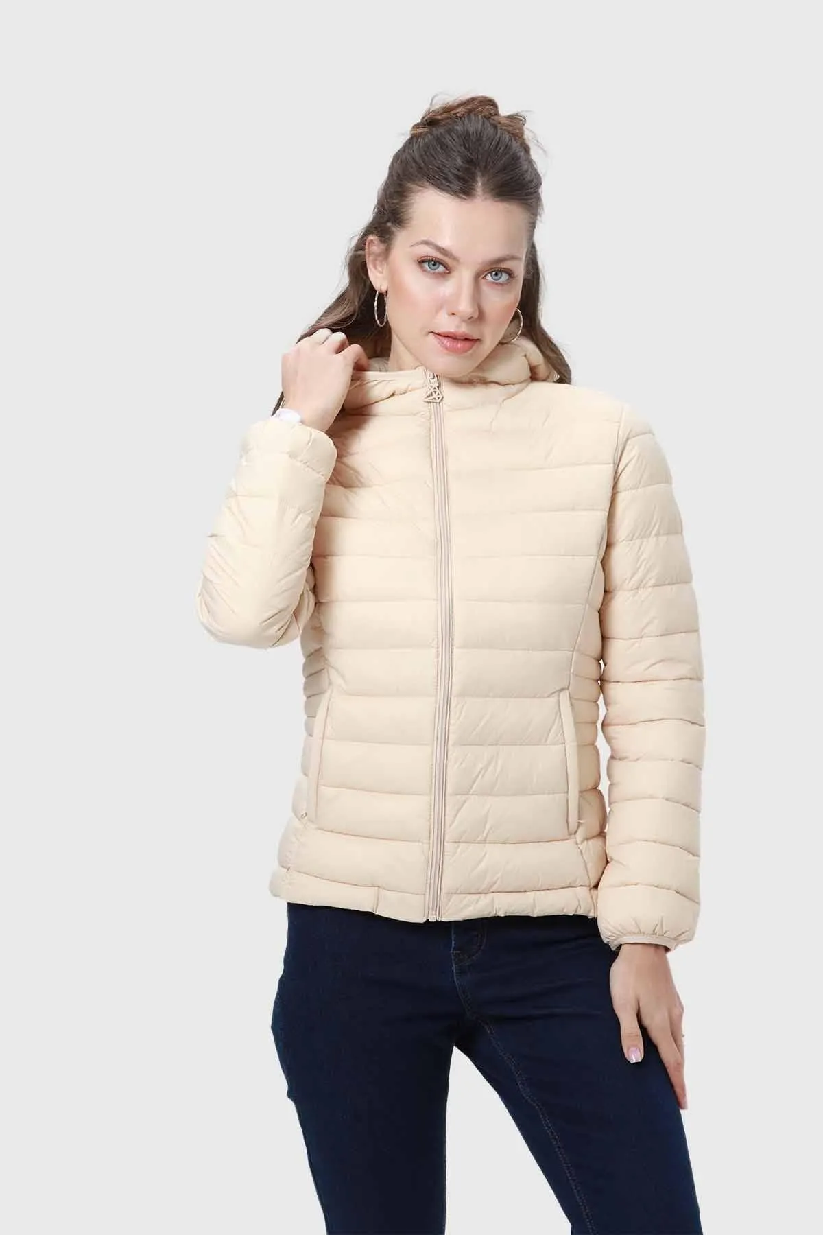 Parka Mujer Corta Plummy Beige
