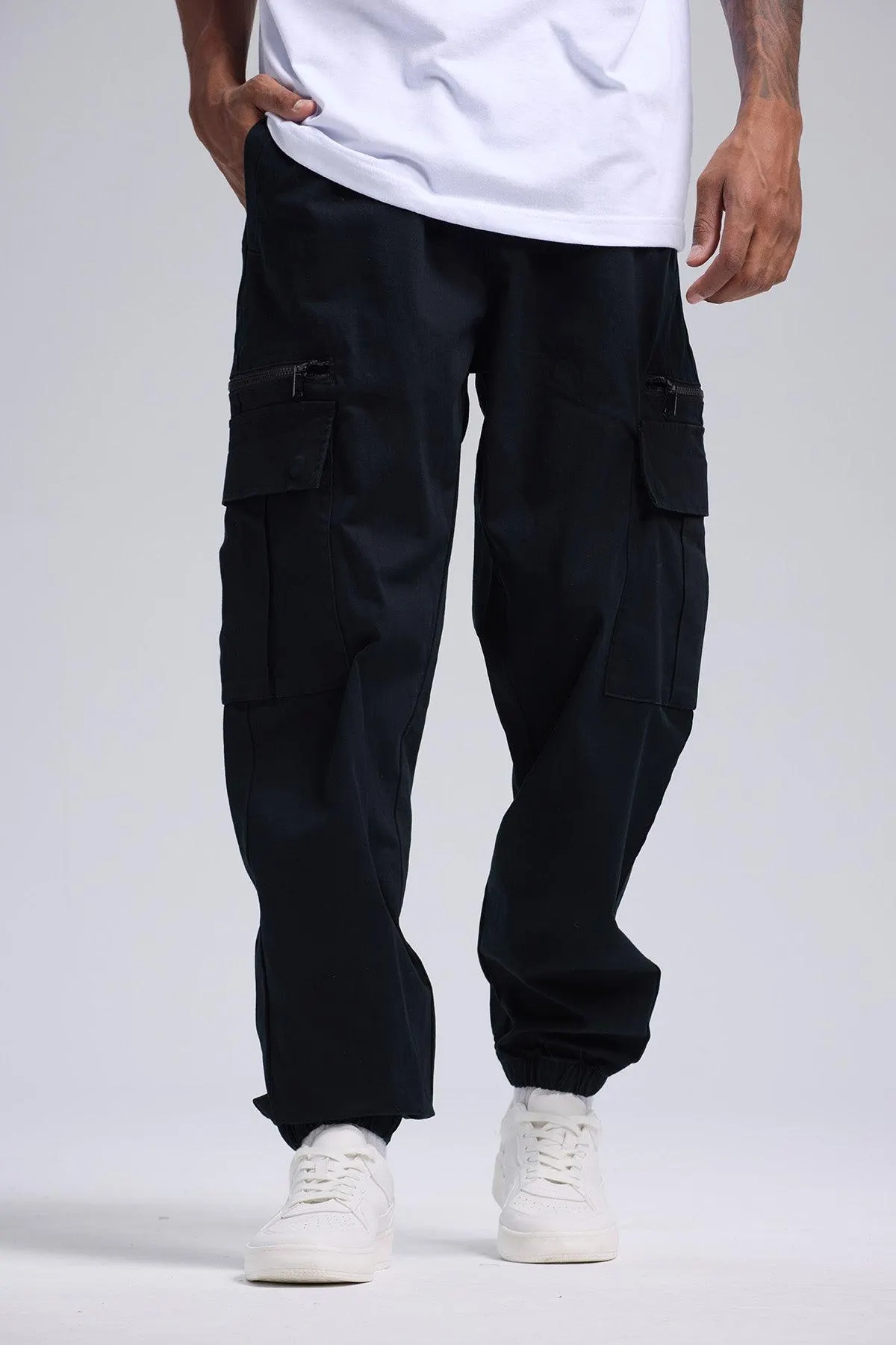 Pantalón Hombre Cargo Jogger Negro