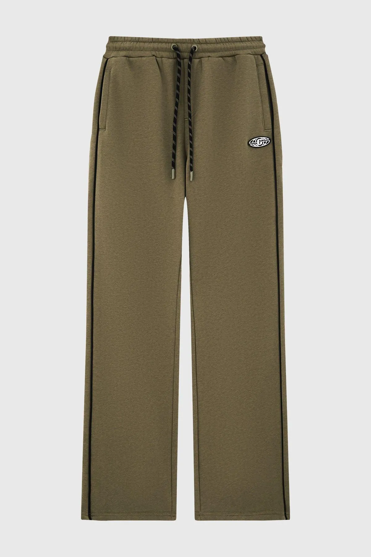 Pantalón Buzo Niño Calce Recto Con Pipping Verde Militar