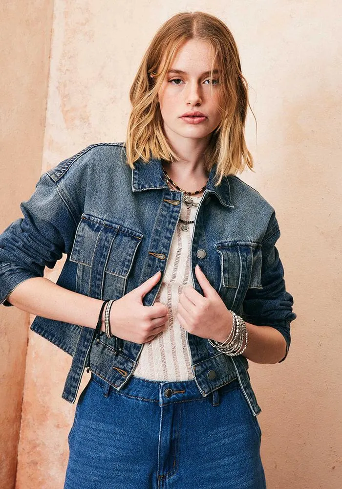 Chaqueta Denim Crop
