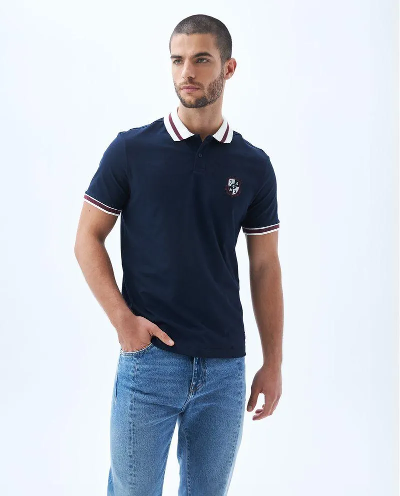 Polo con mini bordado decorativo para hombre