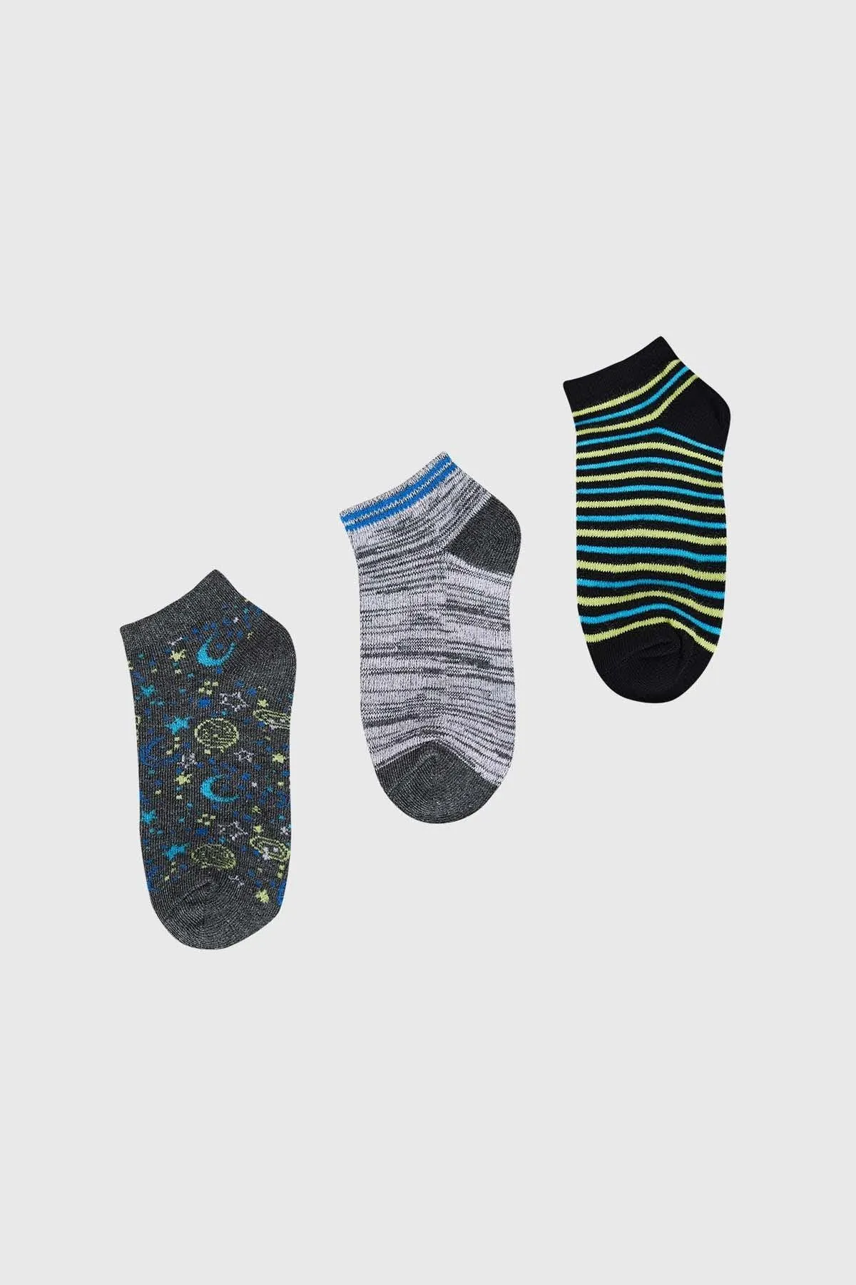 Calceta Deportiva Niño Tripack Gris