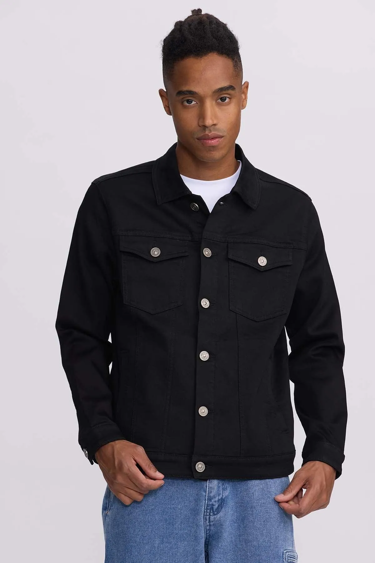 Chaqueta Hombre Denim Clásico Negro