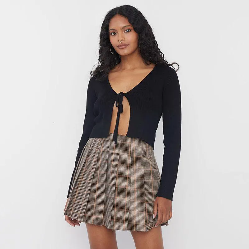 Cárdigan Mujer Amarra Negro