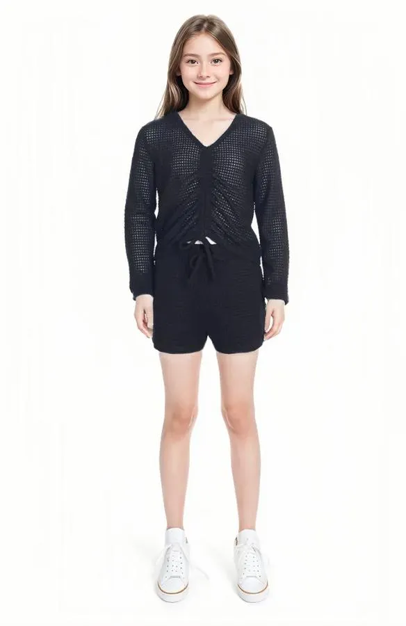 Short niÑa tejido negro