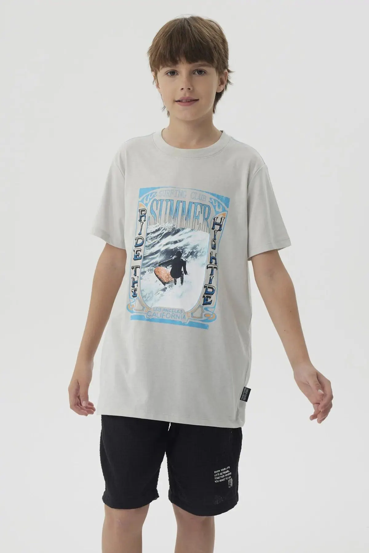 Polera Niño Print Posicional Gris