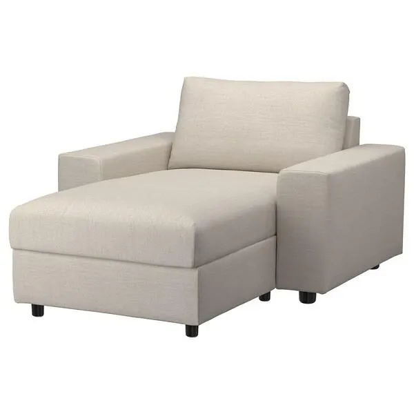 Chaiselongue, con apoyabrazos anchos/Gunnared beige