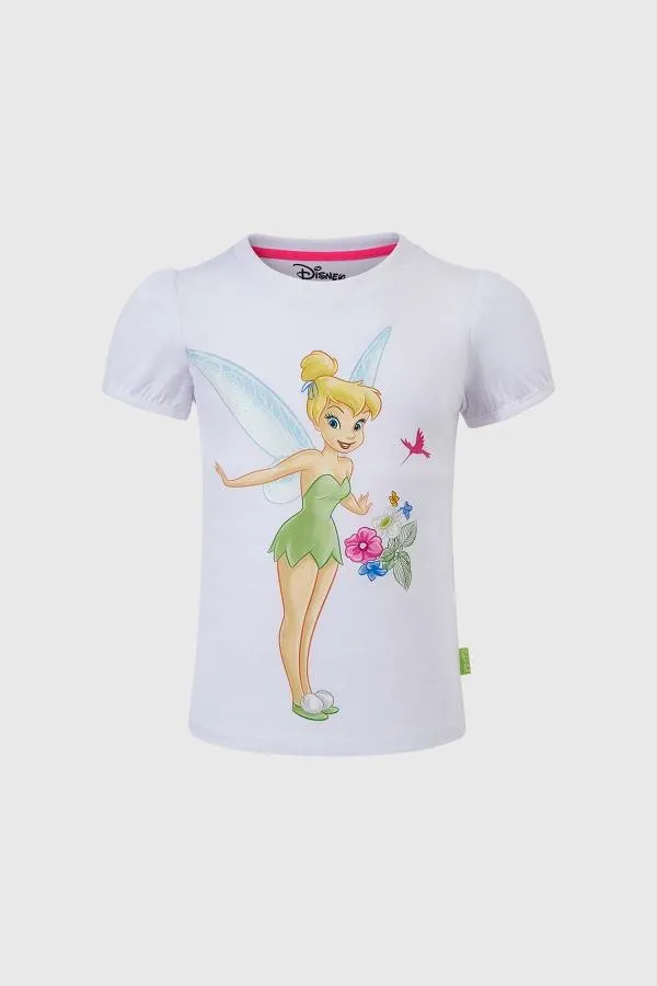 Polera niÑa thinkerbell blanco