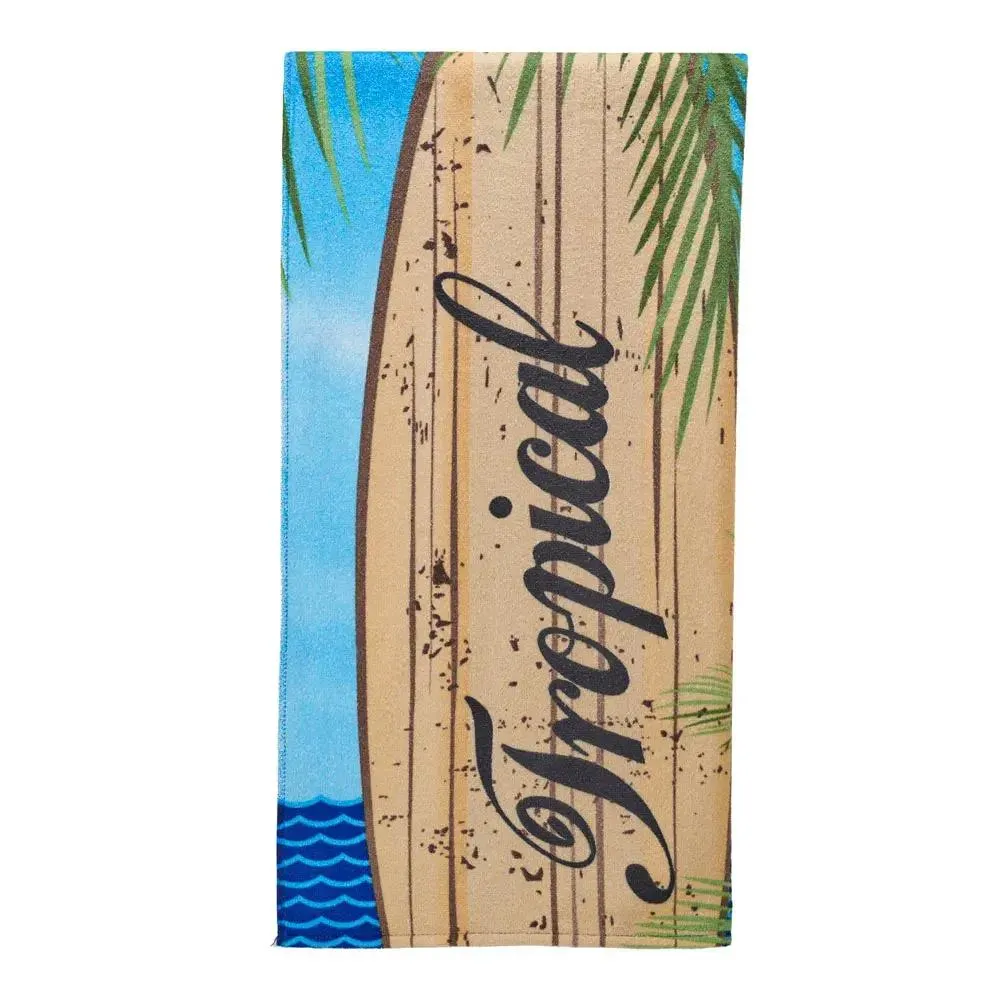 Toalla Playa Estampada 75x150 Cm Tropical Verde