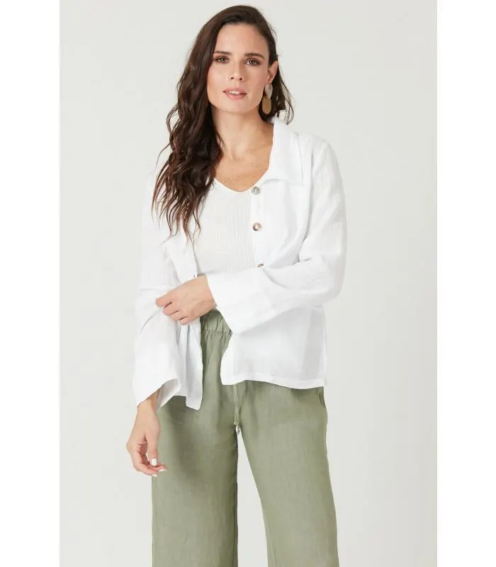 Chaqueta de lino blanca