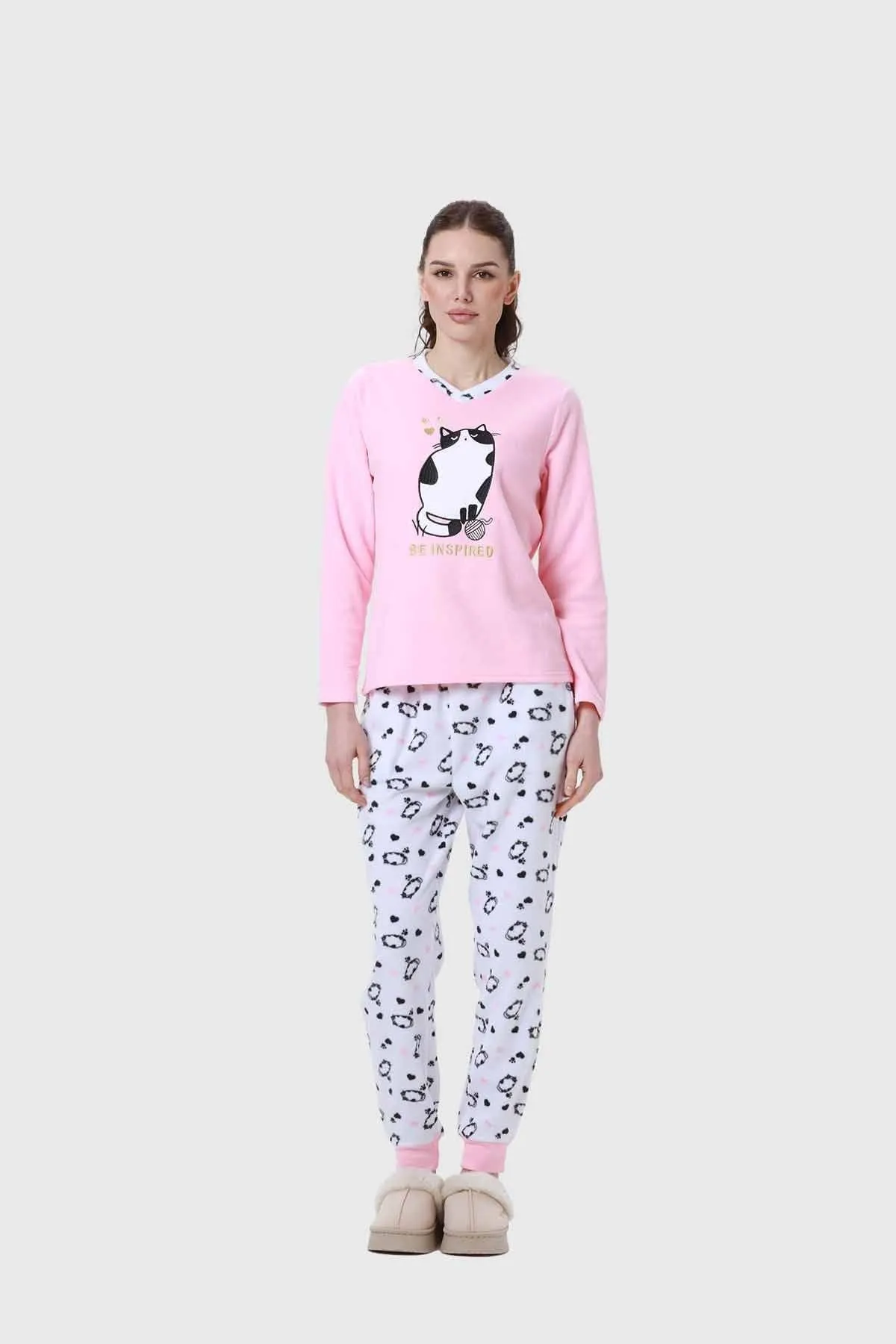 Pijama Mujer Estampado Rosado