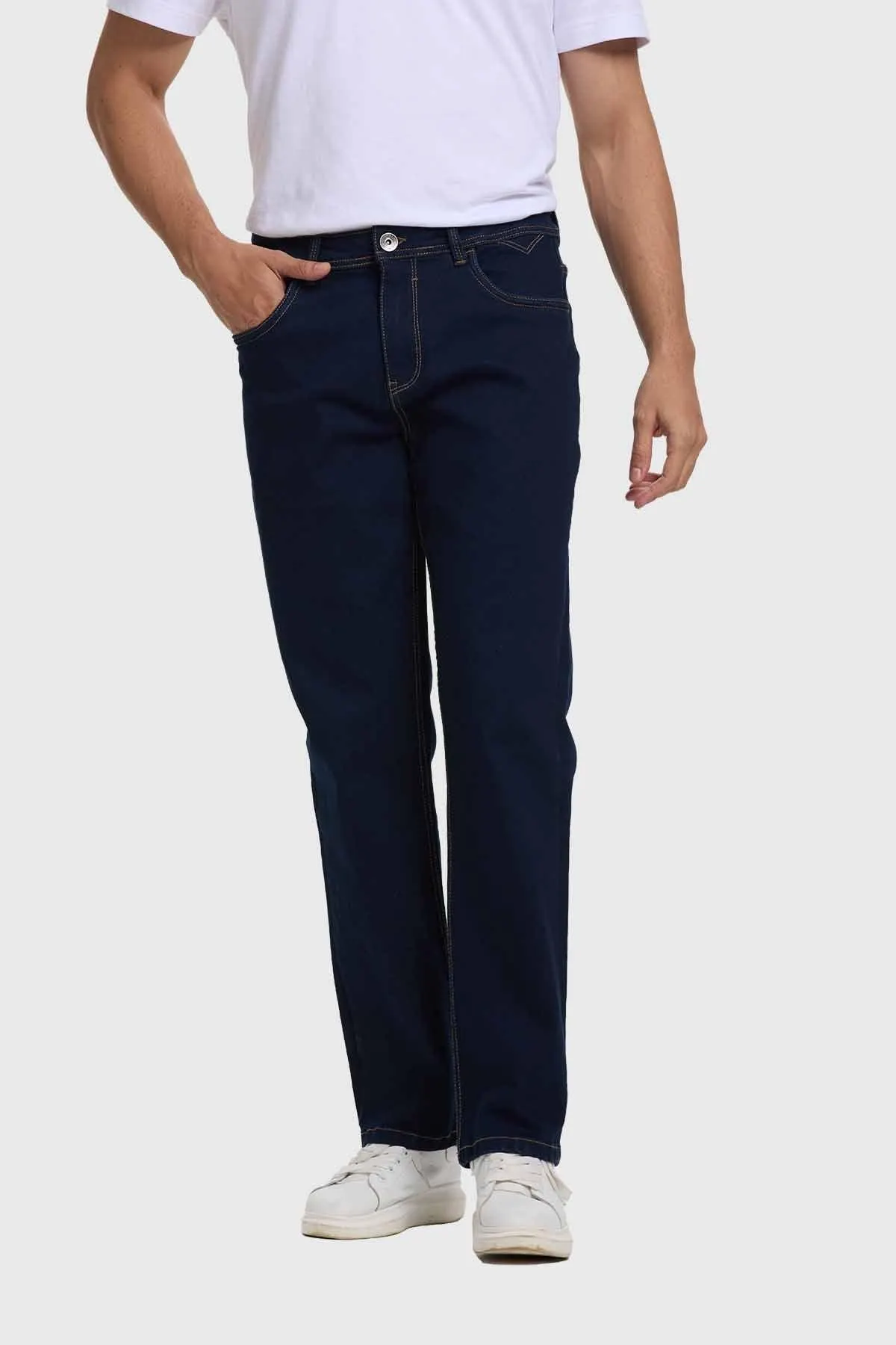 Jeans Hombre Straight Azul Oscuro