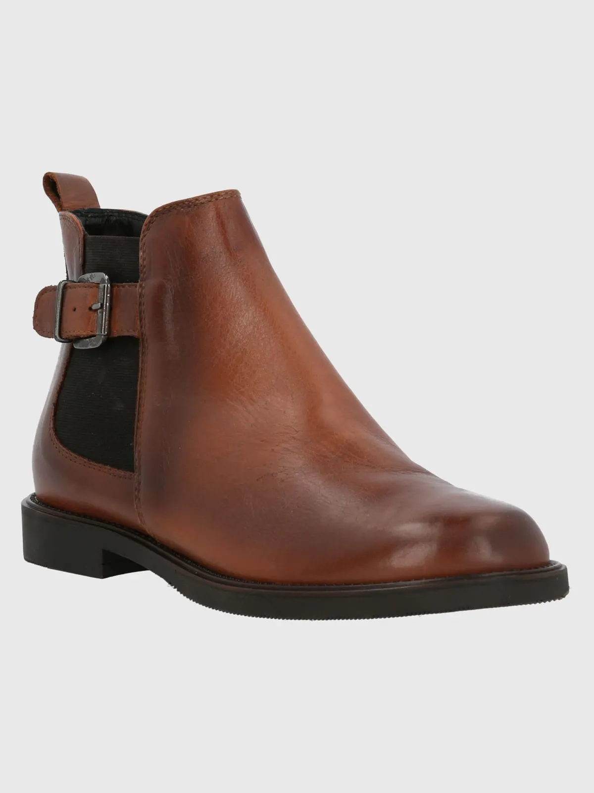 Botin Cuero Mujer Fey Café Hush Puppies