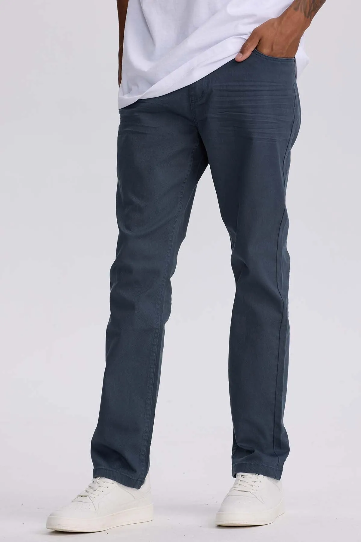 Jeans Hombre Slim Color Petroleo