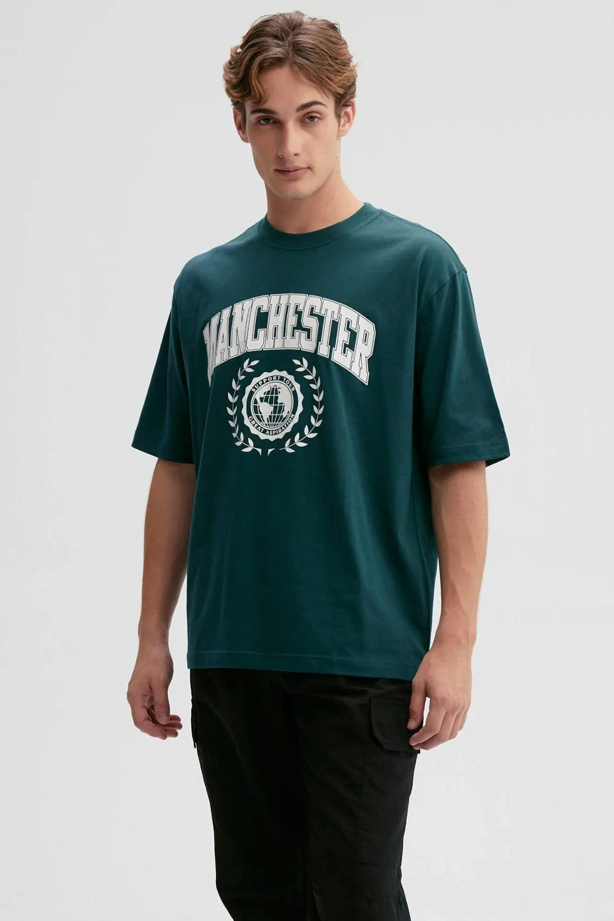 Polera Hombre Print Central Verde