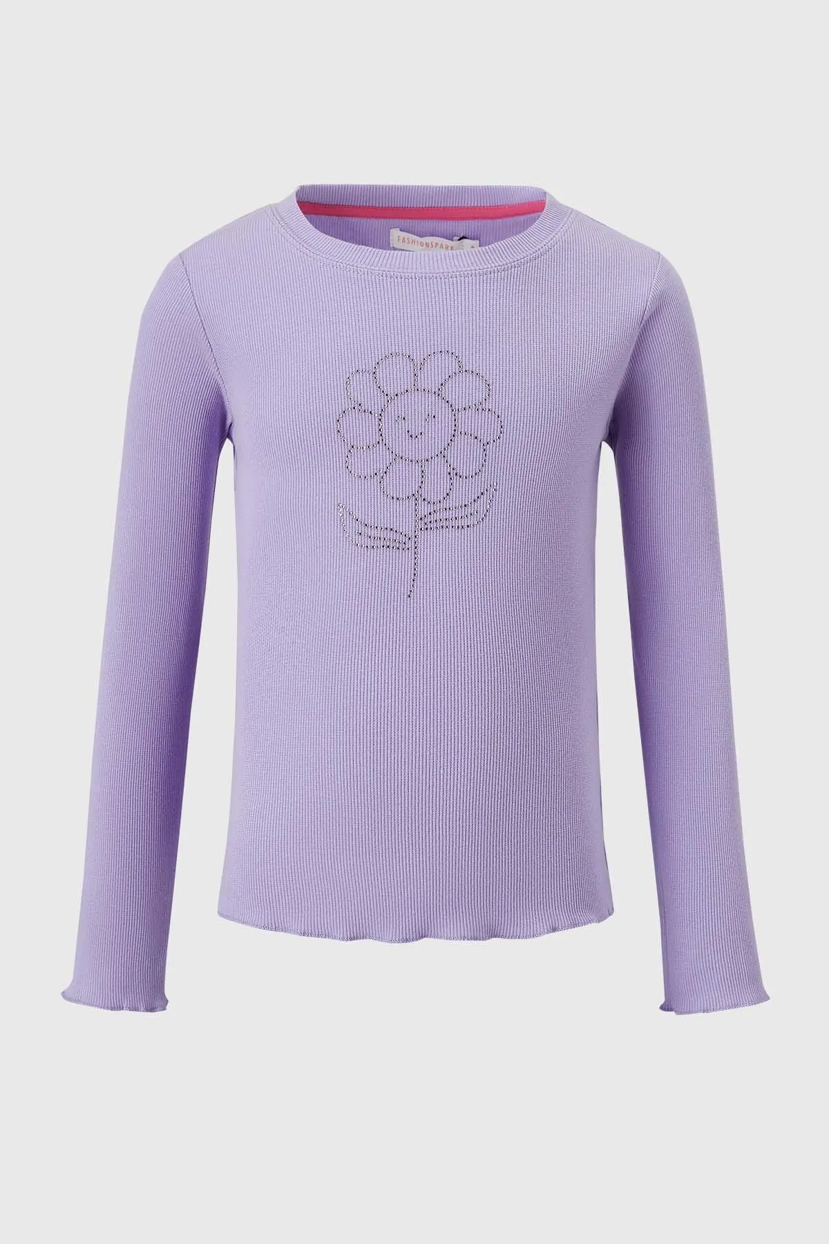 Polera Niña Strass Rib Lila