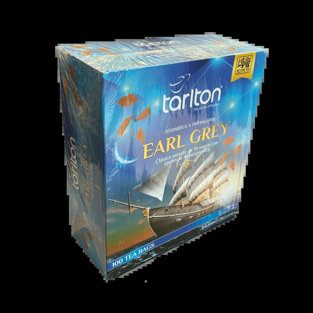 Té Negro Tarlton Earl Grey, 100 Bolsitas.