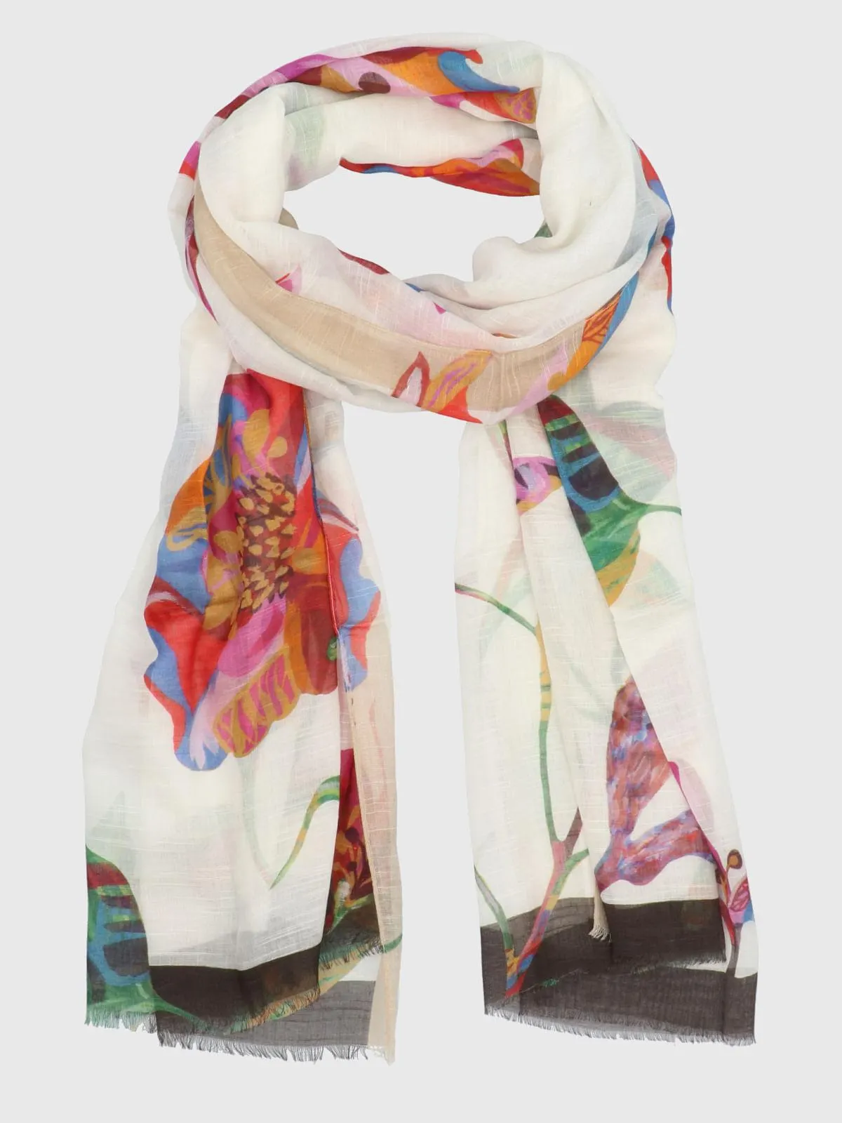 Pañuelo Seda Mujer Silk Giada Scarf Blanco Hush Puppies