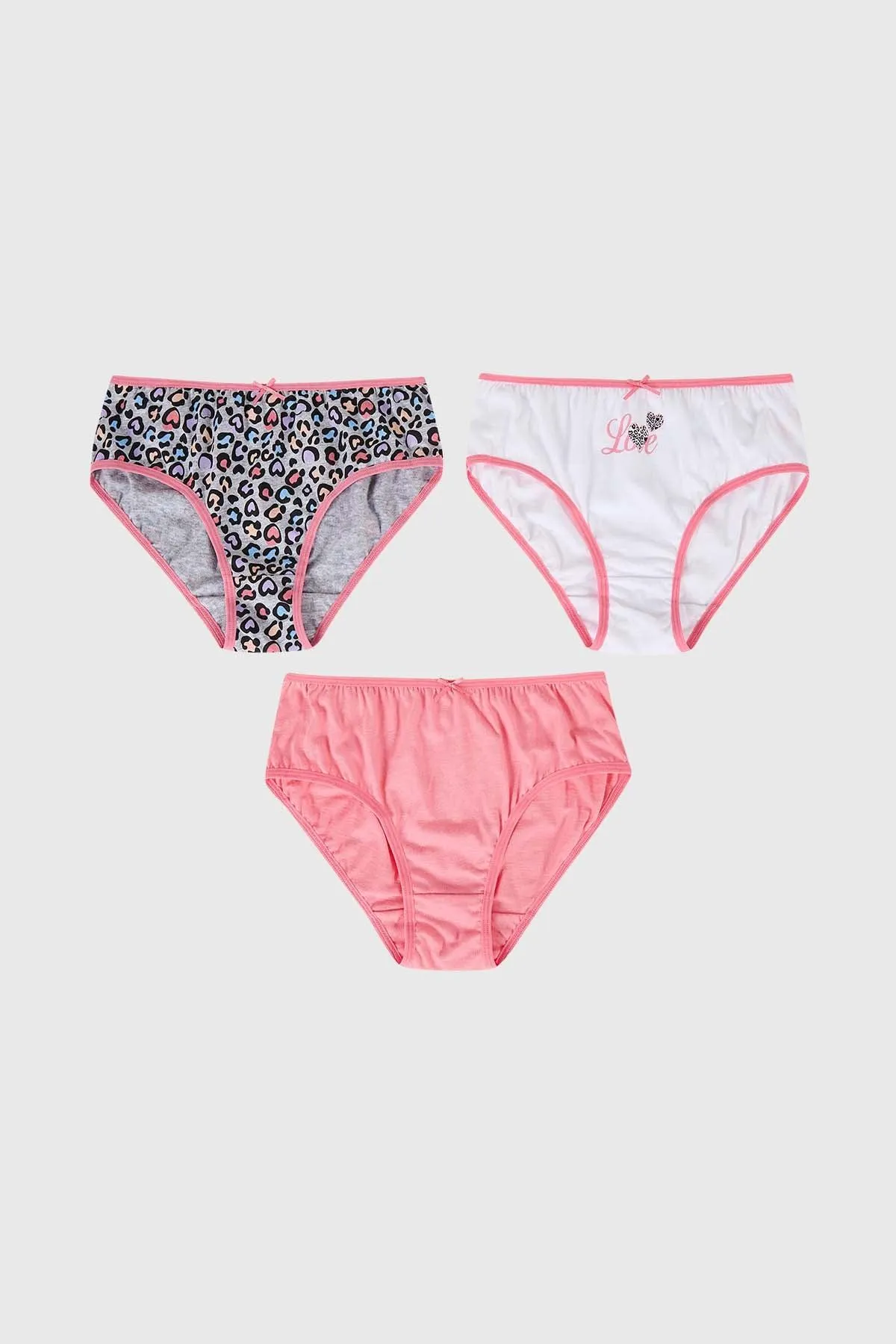 Calzón Niña Tripack Teens Palo Rosa