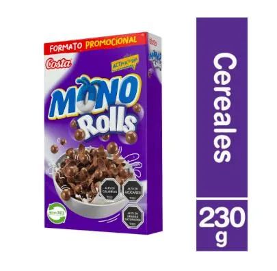 Cereal Mono Rolls Chocolate 230 Gr