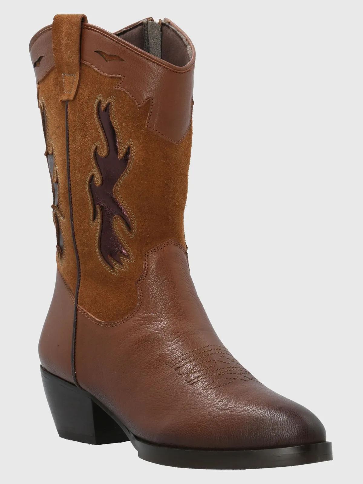 Bota Vaquera Cuero Mujer Mary Café Hush Puppies