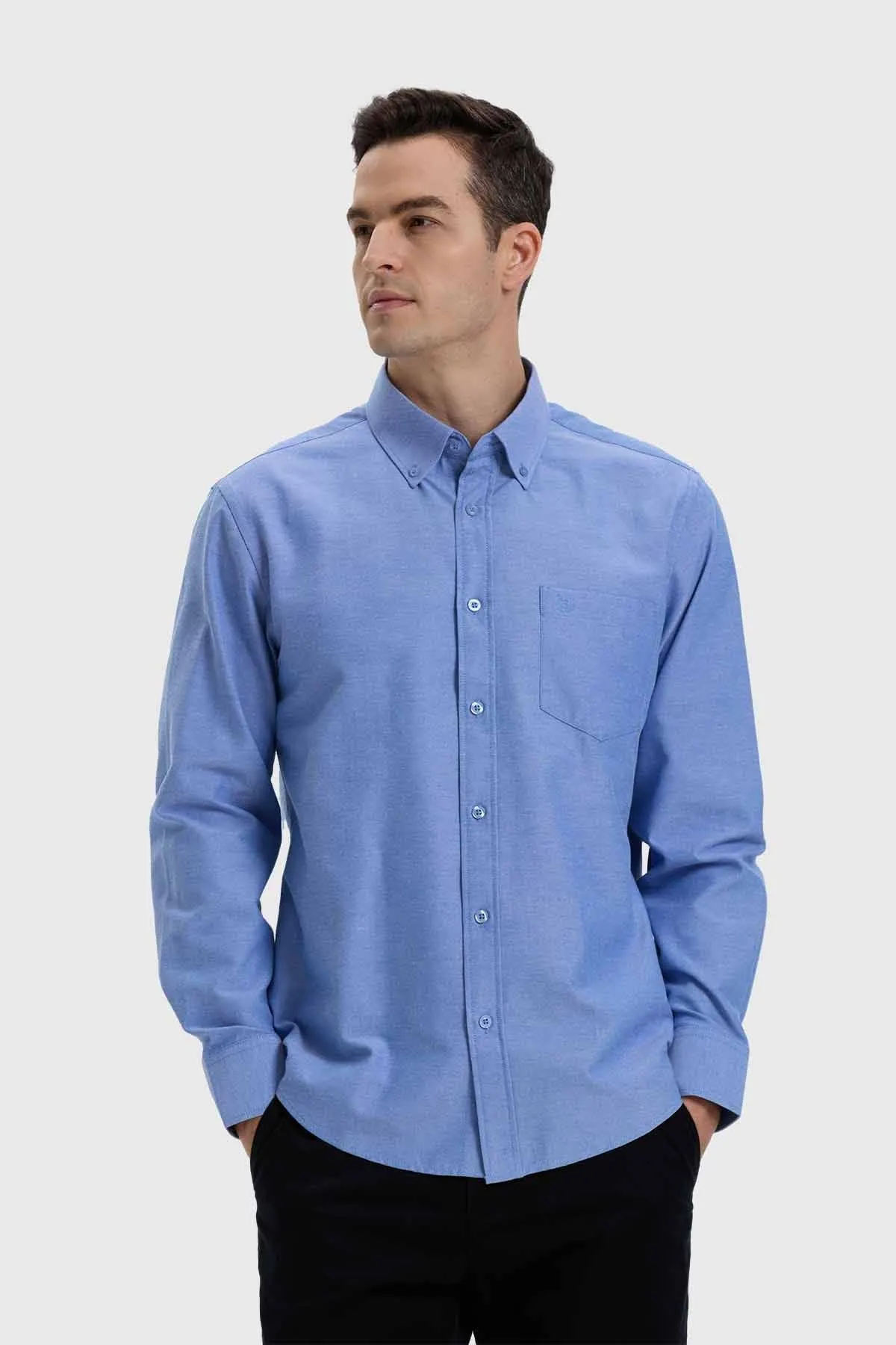Camisa Hombre Oxford Azul