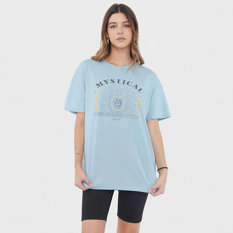 Polera Mujer Fun Oversize Celeste Mistical