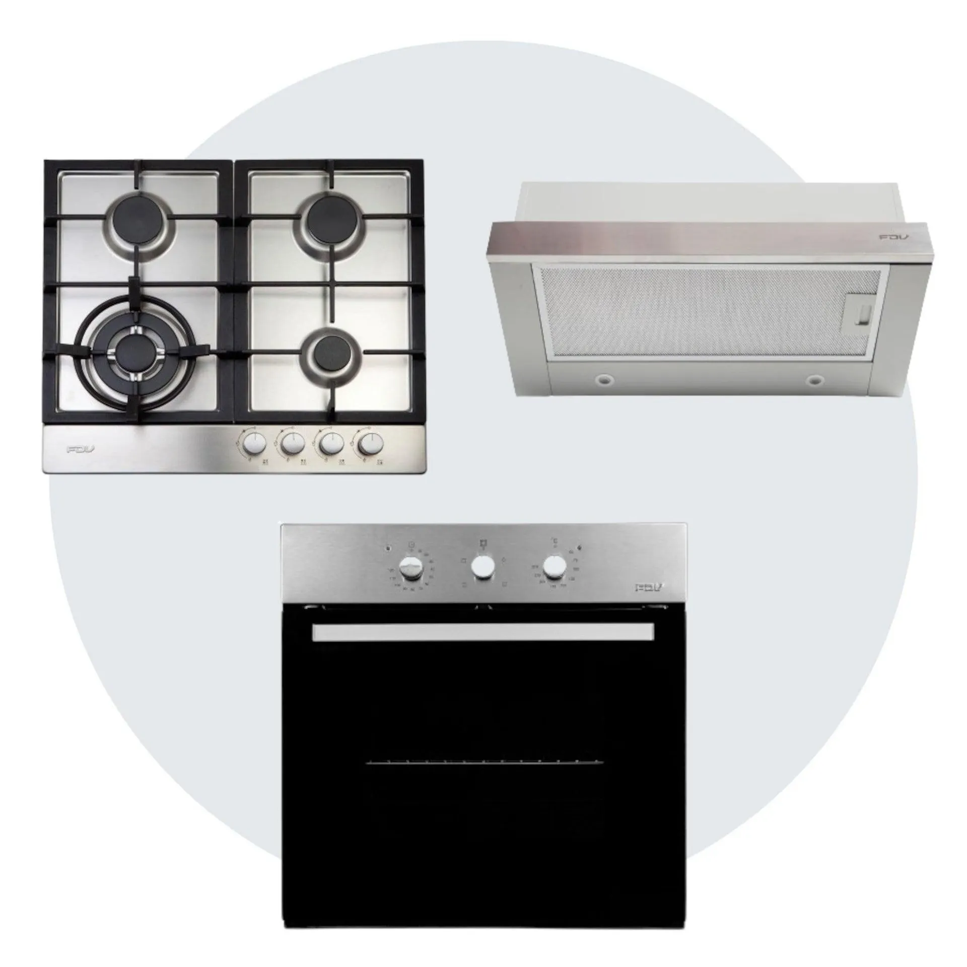 Kit Horno Design 57 Lts + Campana Easy Flow 60cm + Encimera Design 4Q Natural FDV