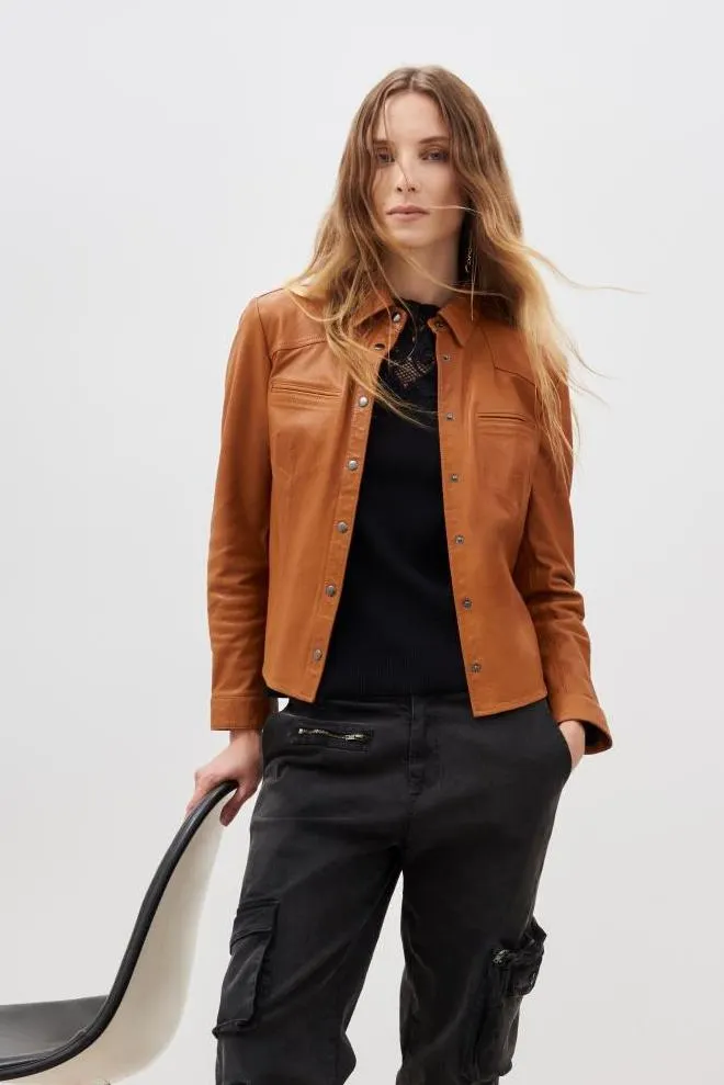 camisa bellota cuero