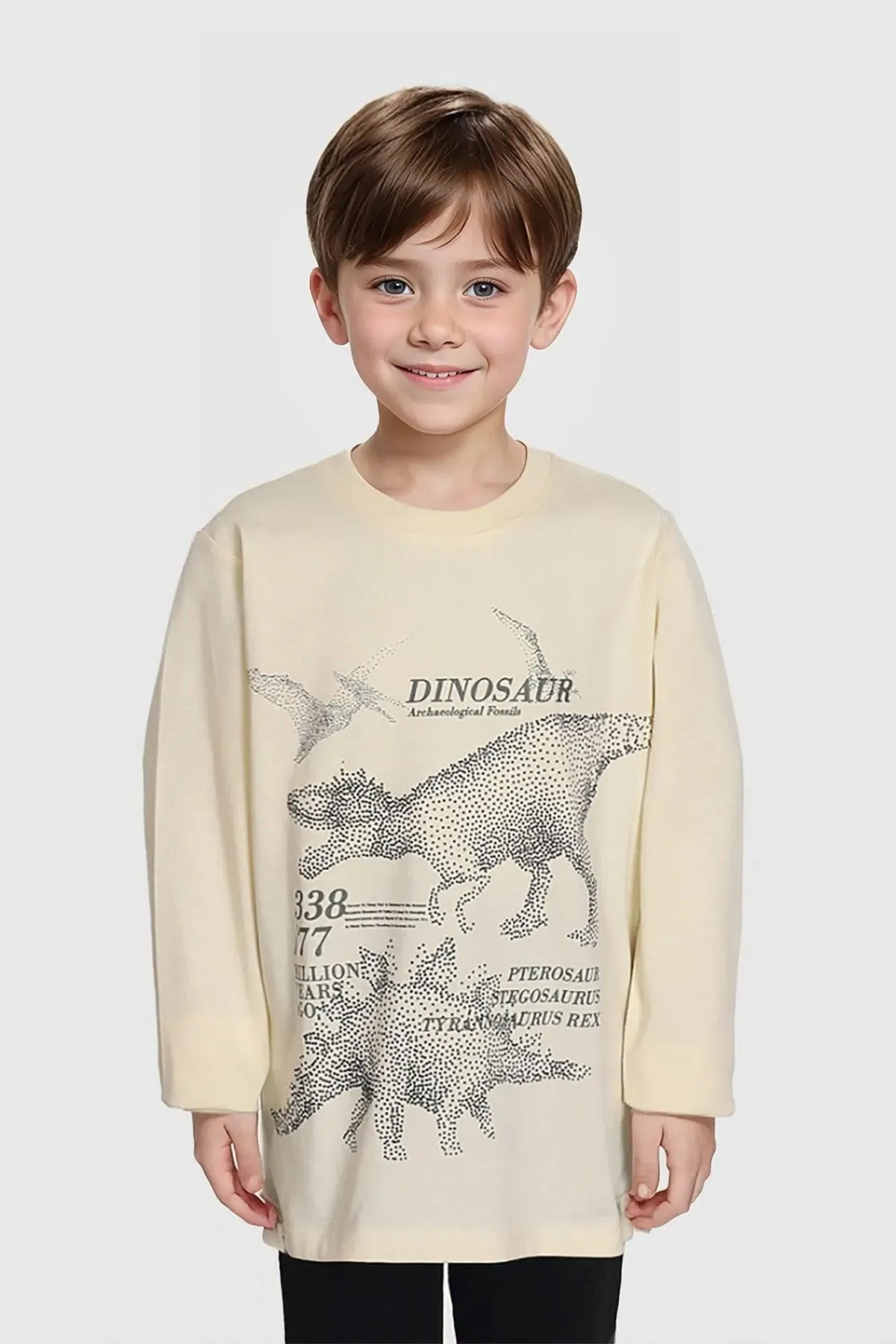 Polera Niño Print Relieve Crudo