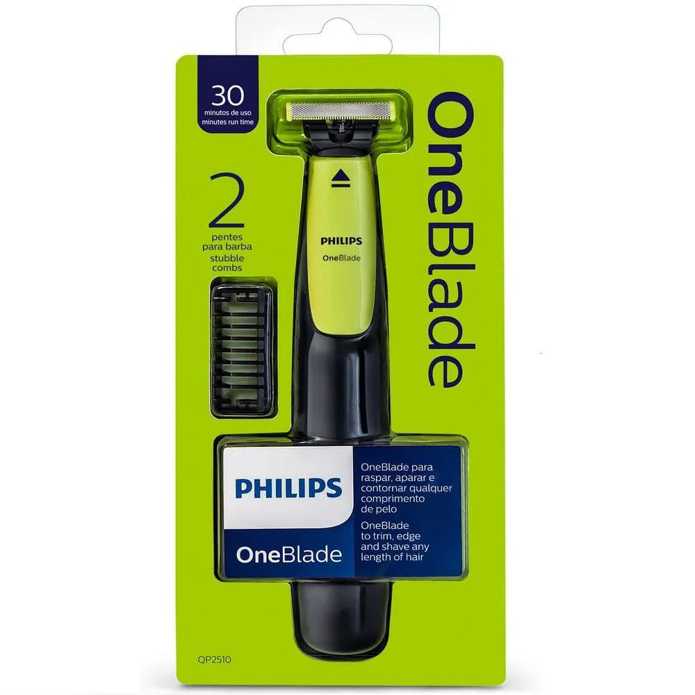 Máquina de Afeitar Philips OneBlade + Peines Para Barba x2