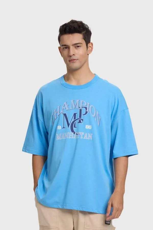 Polera hombre college celeste ii