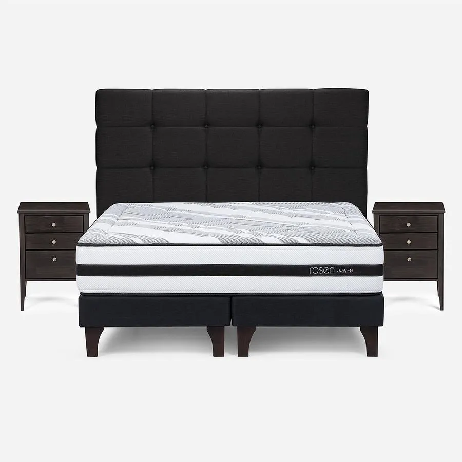 Box Spring Driven 2 Plazas + Muebles Issey