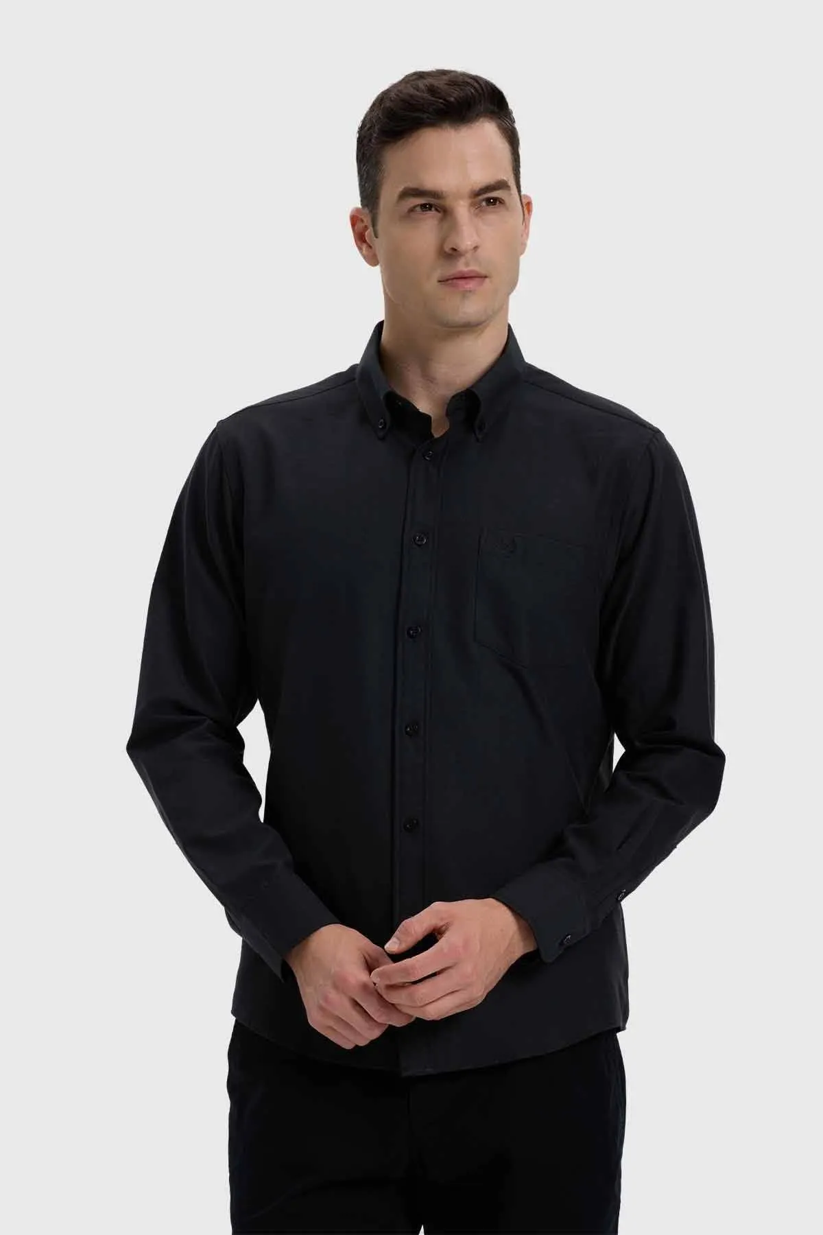 Camisa Hombre Oxford Negro