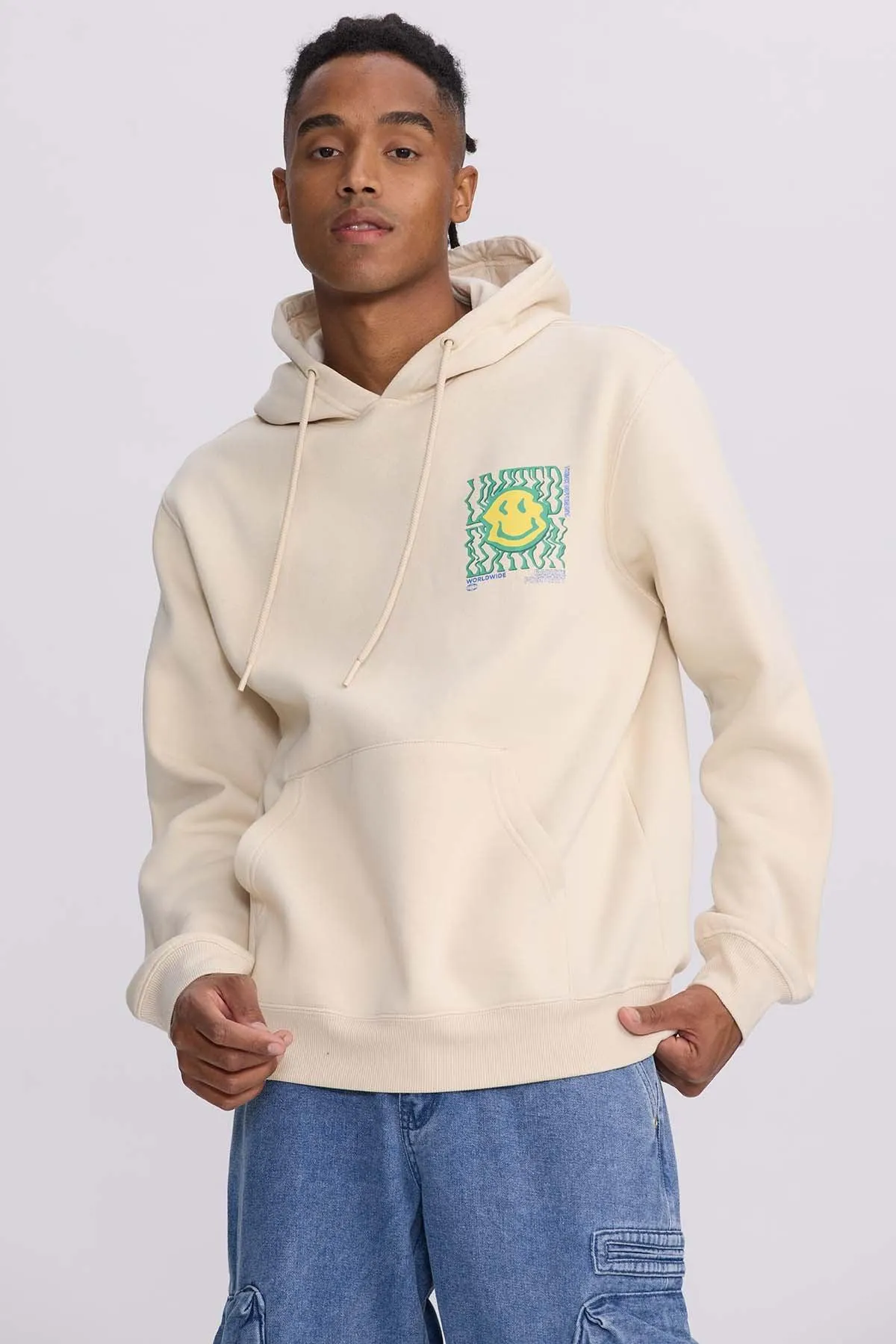 Polerón Hombre Print Smile Night Beige