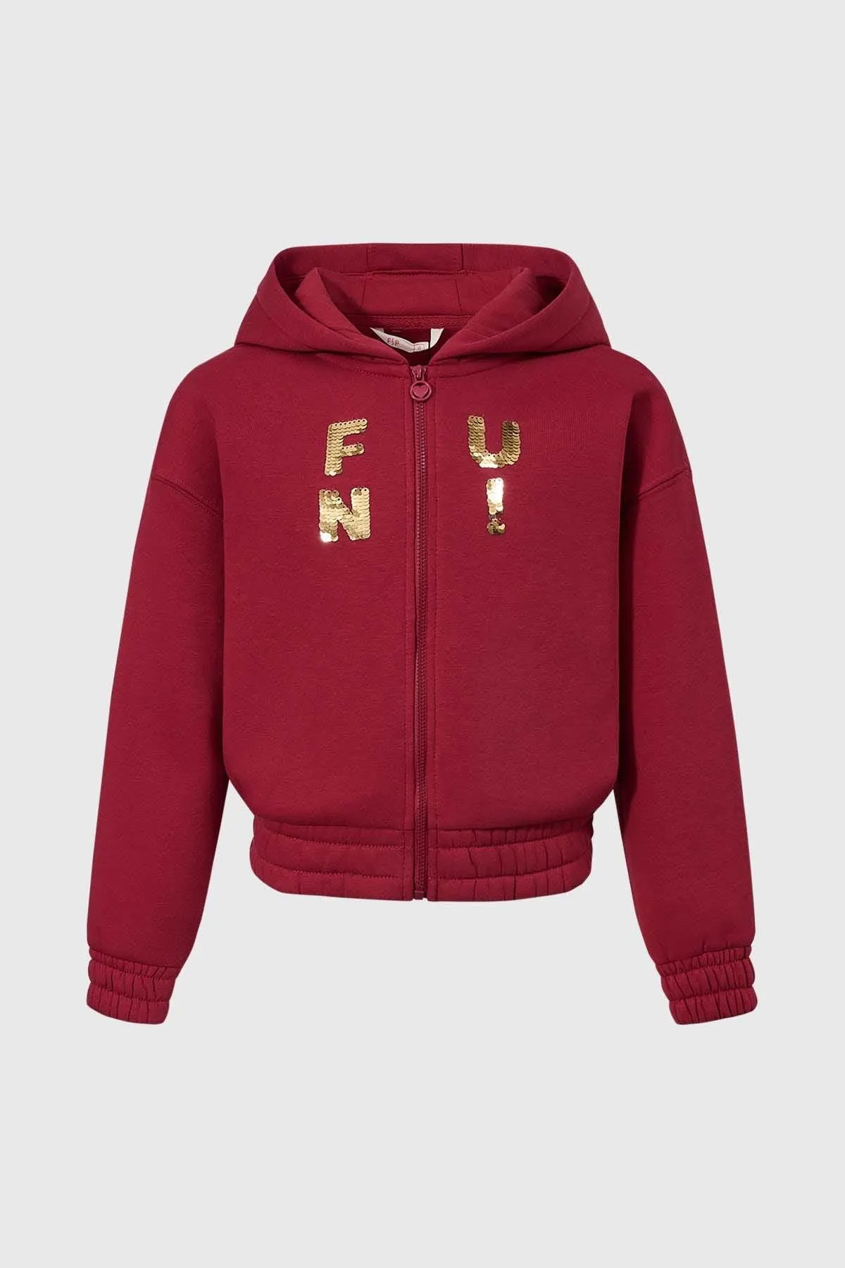 Polerón Niña Lentejuelas Burdeo