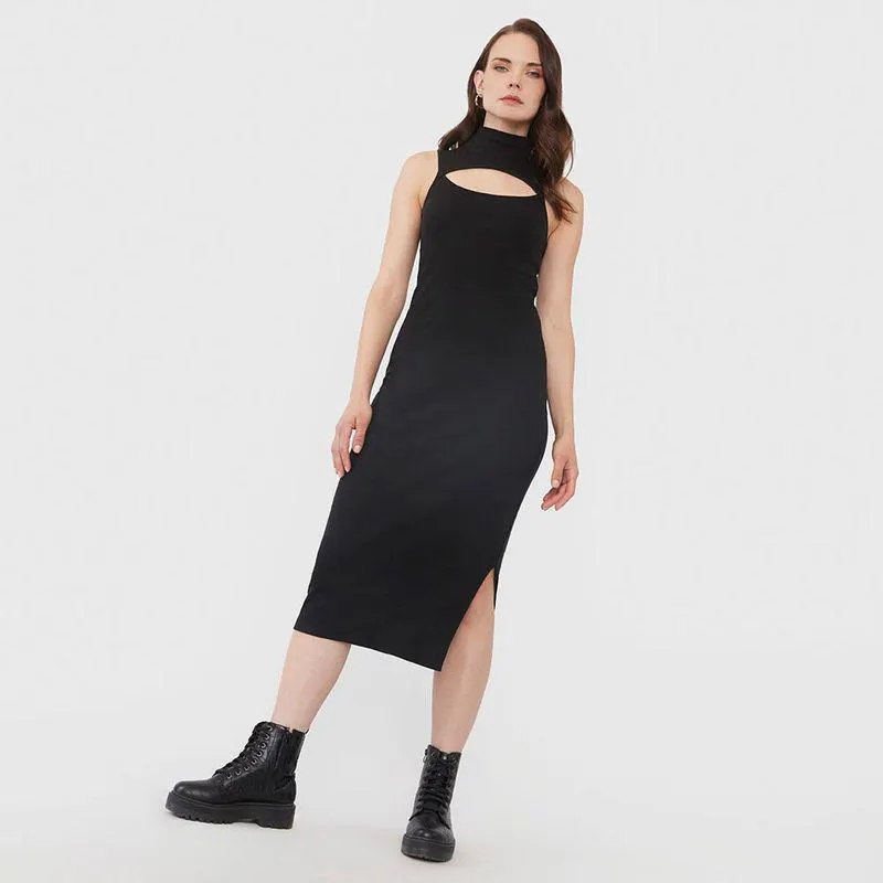 Vestido Mujer Cut Out Negro