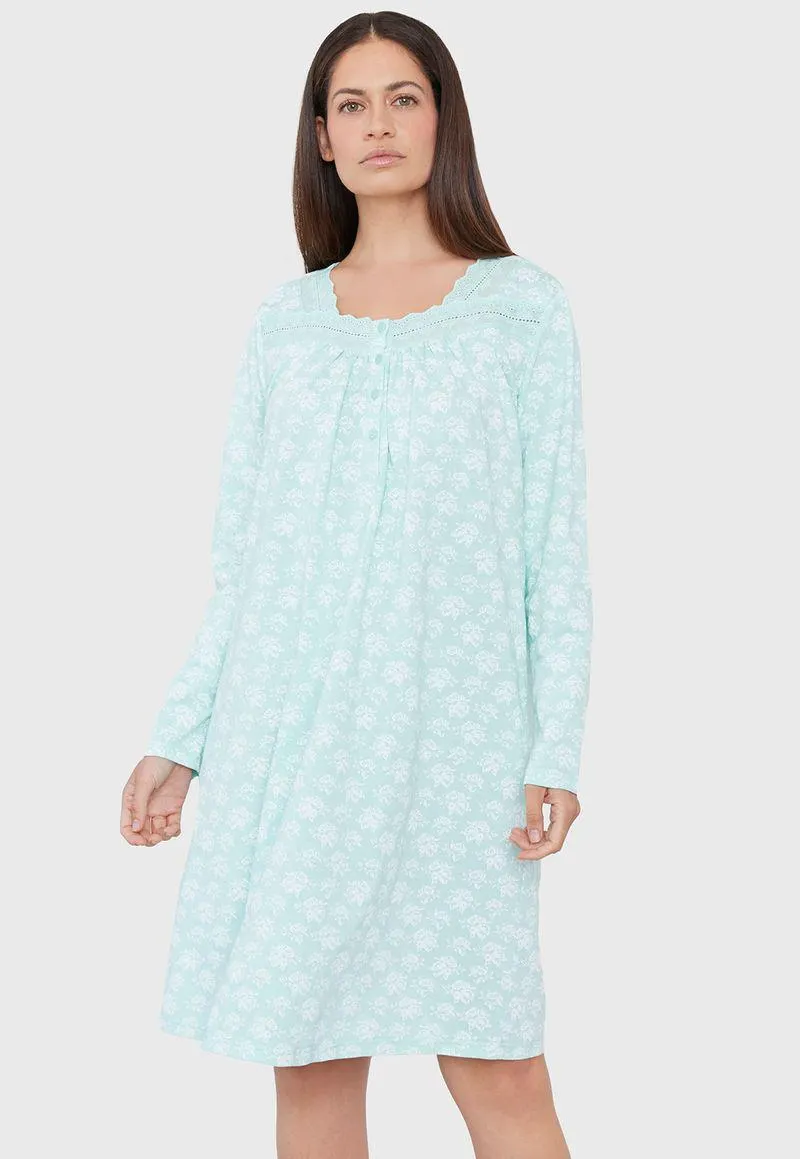 Camisa Dormir Manga Larga Aqua